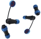 Preview: 2 x Set / SP13 Buchse + Stecker Set IP68 12V 230V Rundstecker Verbinder 3-Pin Polig 13mm wasserdicht Garten Boot KFZ Akku E-Bike